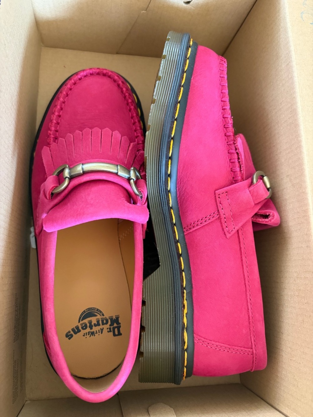Dr. Martens Hot Pink Leather Penny Loafers